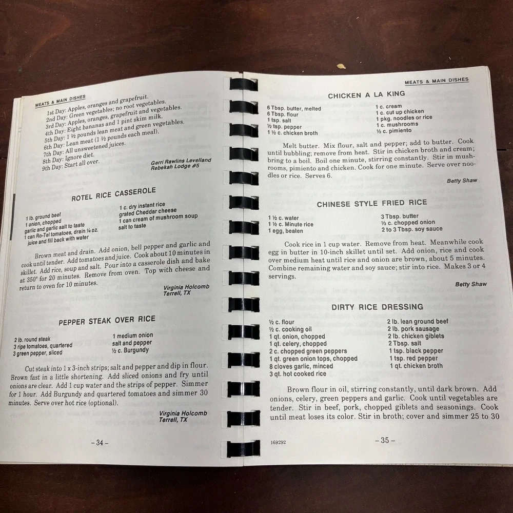 VTG 1992 West Tawakoni Texas Rebekah Lodge 58 Cookbook Seasoned With Love Vol 1